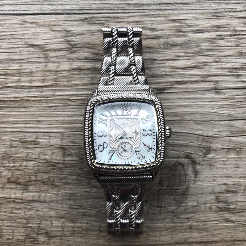 Judith Ripka Silver square dial watch